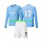 Günstige Fußball Trikotsatz Manchester City Kevin De Bruyne 17 Kinder Heimtrikot 2024-2025 Langarm