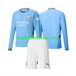 Günstige Fußball Trikotsatz Manchester City Kinder Heimtrikot 2024-2025 Langarm