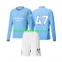 Günstige Fußball Trikotsatz Manchester City Phil Foden 47 Kinder Heimtrikot 2024-2025 Langarm