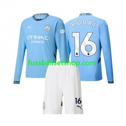 Günstige Fußball Trikotsatz Manchester City Rodri 16 Kinder Heimtrikot 2024-2025 Langarm