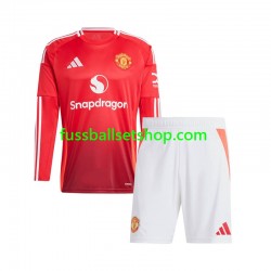 Günstige Fußball Trikotsatz Manchester United Kinder Heimtrikot 2024-2025 Langarm