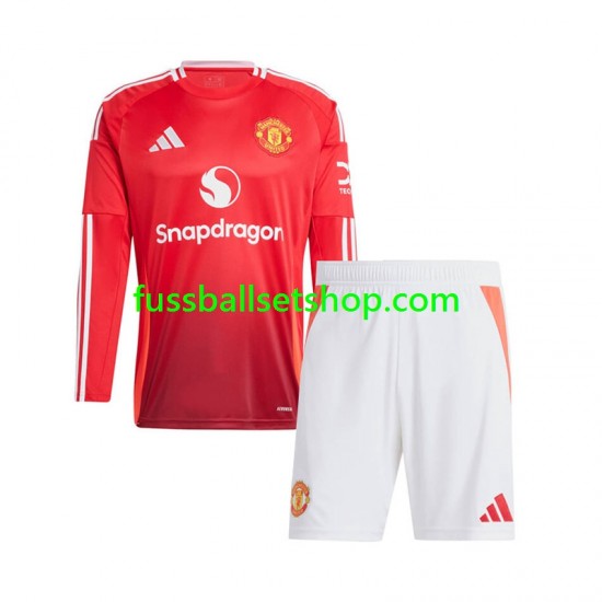 Günstige Fußball Trikotsatz Manchester United Kinder Heimtrikot 2024-2025 Langarm