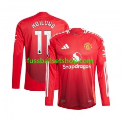 Günstige Fußball Trikotsatz Manchester United Rasmus Hojlund 11 Herren Heimtrikot 2024-2025 Langarm