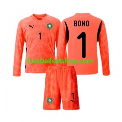 Günstige Fußball Trikotsatz Marokko Yassine Bounou 1 Torwart Kinder Heimtrikot 2024 Langarm