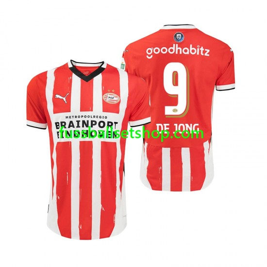 Günstige Fußball Trikotsatz PSV Eindhoven DE JONG 9 Herren Heimtrikot 2024-2025 Kurzarm