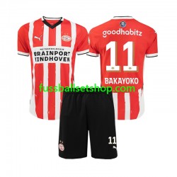 Günstige Fußball Trikotsatz PSV Eindhoven Johan Bakayoko 11 Kinder Heimtrikot 2024-2025 Kurzarm