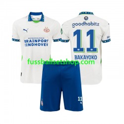 Günstige Fußball Trikotsatz PSV Eindhoven Johan Bakayoko 11 Kinder Ausweichtrikot 2024-2025 Kurzarm