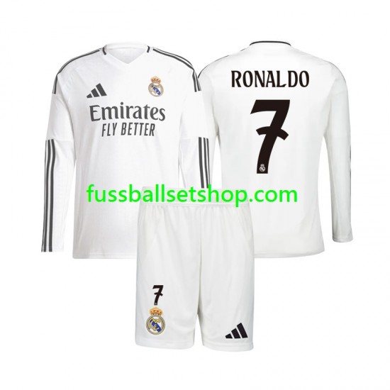 Günstige Fußball Trikotsatz Real Madrid Cristiano Ronaldo 7 Kinder Heimtrikot 2024-2025 Langarm