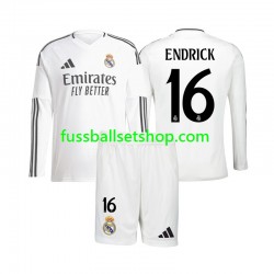 Günstige Fußball Trikotsatz Real Madrid Endrick 16 Kinder Heimtrikot 2024-2025 Langarm