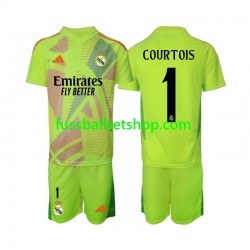Günstige Fußball Trikotsatz Real Madrid COURTOIS 1 Torwart Kinder Viertestrikot 2024-2025 Kurzarm