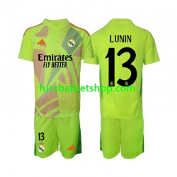 Günstige Fußball Trikotsatz Real Madrid Lunin 13 Torwart Kinder Viertestrikot 2024-2025 Kurzarm