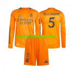 Günstige Fußball Trikotsatz Real Madrid Jude Bellingham 5 Kinder Auswärtstrikot 2024-2025 Langarm