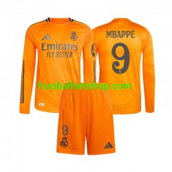 Günstige Fußball Trikotsatz Real Madrid Mbappé 9 Kinder Auswärtstrikot 2024-2025 Langarm