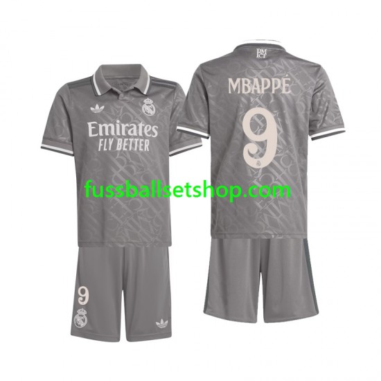 Günstige Fußball Trikotsatz Real Madrid Mbappé 9 Kinder Ausweichtrikot 2024-2025 Kurzarm