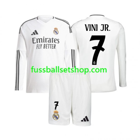 Günstige Fußball Trikotsatz Real Madrid Vinicius Junior 7 Kinder Heimtrikot 2024-2025 Langarm
