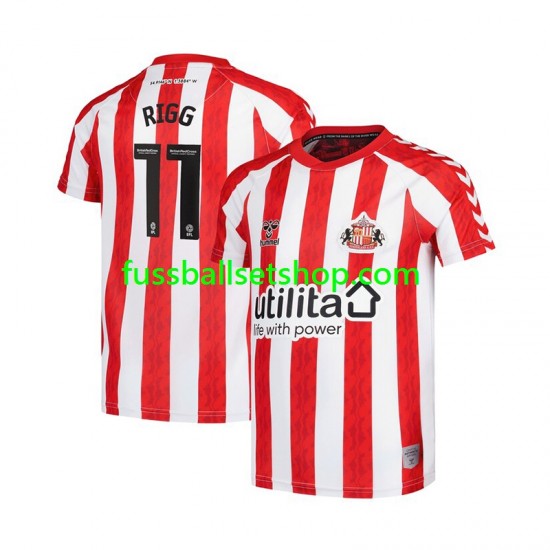 Günstige Fußball Trikotsatz Sunderland Chris Rigg 11 Herren Heimtrikot 2024-2025 Kurzarm