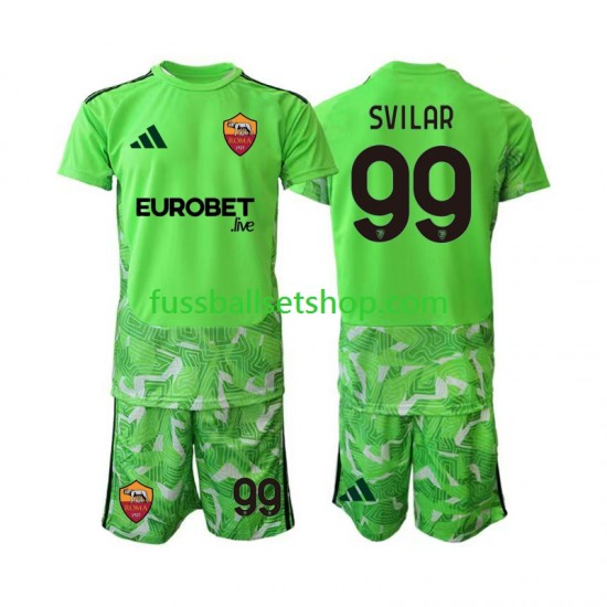 Günstige Fußball Trikotsatz AS Rom Mile Svilar 99 Torwart Kinder Heimtrikot 2026-2027 Kurzarm