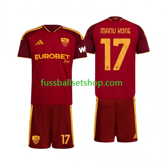 Günstige Fußball Trikotsatz AS Rom Manu Kone 17 Kinder Heimtrikot 2026-2027 Kurzarm