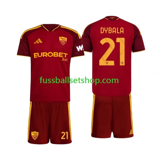 Günstige Fußball Trikotsatz AS Rom Paulo Dybala 21 Kinder Heimtrikot 2026-2027 Kurzarm Günstige Fußball Trikotsatz AS Rom Paulo Dybala 21 Kinder Heimtrikot 2026-2027 Kurzarm