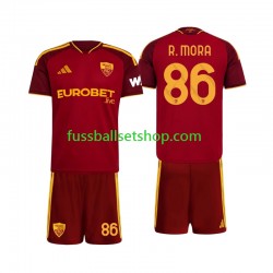 Günstige Fußball Trikotsatz AS Rom Rodrigo Mora 86 Kinder Heimtrikot 2026-2027 Kurzarm