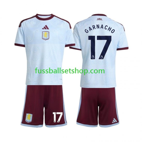 Günstige Fußball Trikotsatz Aston Villa Alejandro Garnacho 17 Kinder Ausweichtrikot 2026-2027 Kurzarm