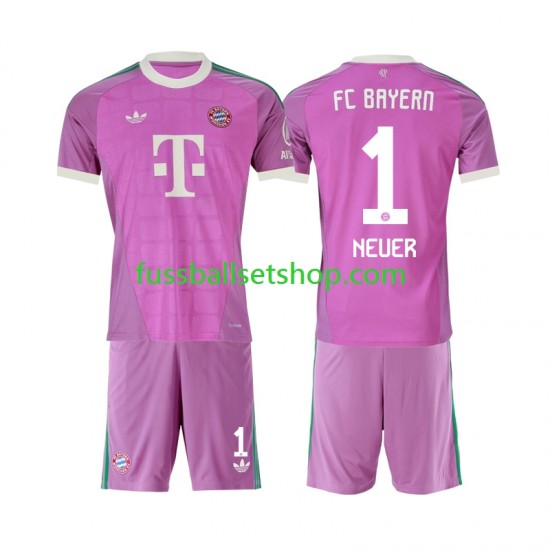 Günstige Fußball Trikotsatz FC Bayern München Manuel Neuer 1 Torwart Kinder Ausweichtrikot 2026-2027 Kurzarm
