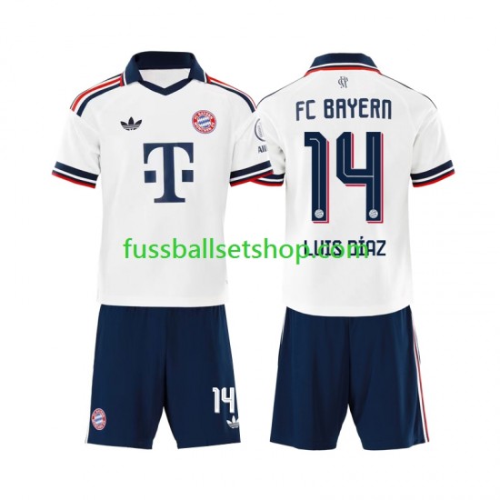 Günstige Fußball Trikotsatz FC Bayern München Luis Diaz 14 Kinder Auswärtstrikot 2026-2027 Kurzarm