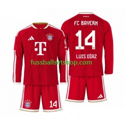 Günstige Fußball Trikotsatz FC Bayern München Luis Diaz 14 Kinder Heimtrikot 2026-2027 Langarm