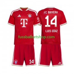 Günstige Fußball Trikotsatz FC Bayern München Luis Diaz 14 Kinder Heimtrikot 2026-2027 Kurzarm