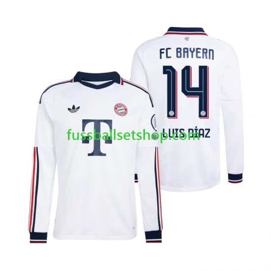 Günstige Fußball Trikotsatz FC Bayern München Luis Diaz 14 Herren Auswärtstrikot 2026-2027 Langarm