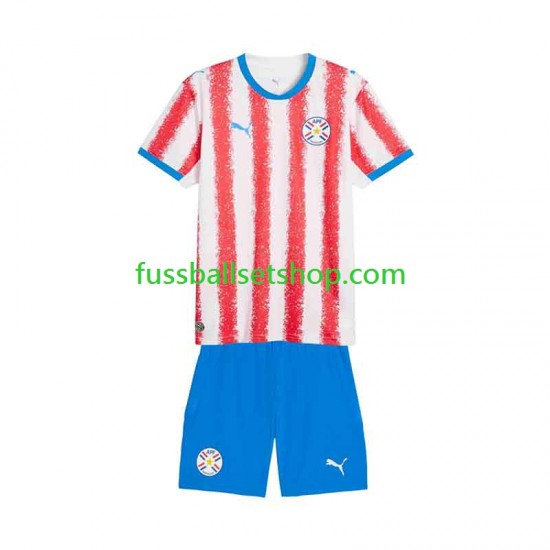 Günstige Fußball Trikotsatz Paraguay Kinder Heimtrikot 2026 Kurzarm