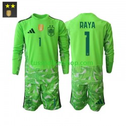 Günstige Fußball Trikotsatz Spanien David Raya 1 Torwart Kinder Ausweichtrikot 2026-2027 Langarm