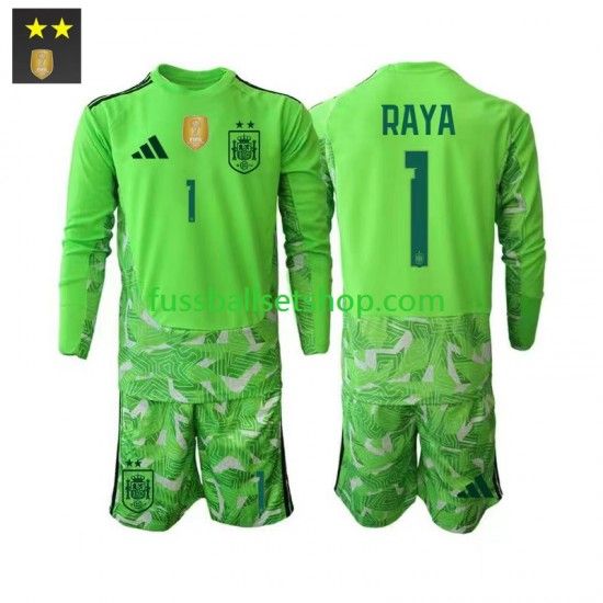 Günstige Fußball Trikotsatz Spanien David Raya 1 Torwart Kinder Ausweichtrikot 2026-2027 Langarm
