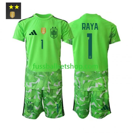 Günstige Fußball Trikotsatz Spanien David Raya 1 Torwart Kinder Ausweichtrikot 2026-2027 Kurzarm