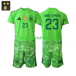 Günstige Fußball Trikotsatz Spanien Unai Simon 23 Torwart Kinder Ausweichtrikot 2026-2027 Kurzarm