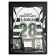 Cristiano Ronaldo Nr. 28 Sporting CP Retro Heimtrikot 2001 Gerahmtes Fußballtrikot