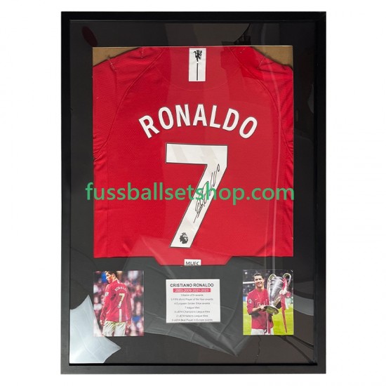 Cristiano Ronaldo 7 Manchester United Retro 2007 Gerahmtes Fußballtrikot