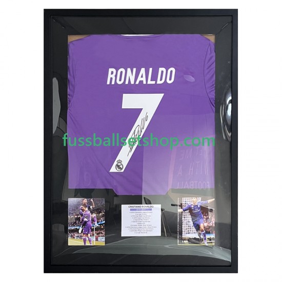 Real Madrid Cristiano Ronaldo Nr. 7 Retro Auswärtstrikot 2016 Gerahmtes Fußballtrikot