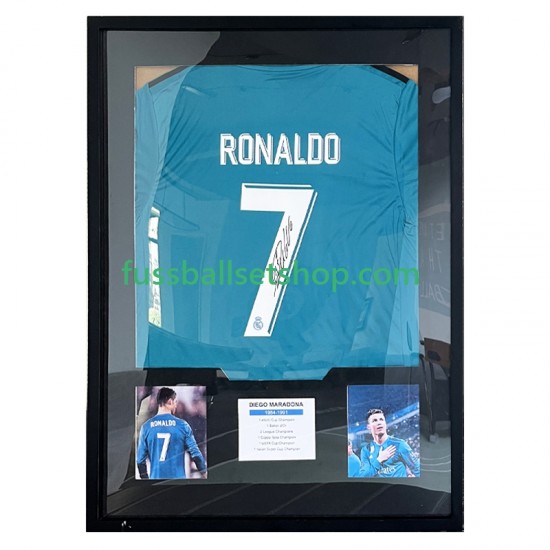 Real Madrid Cristiano Ronaldo Nr. 7 Retro Third-Trikot 2017 Gerahmtes Fußballtrikot