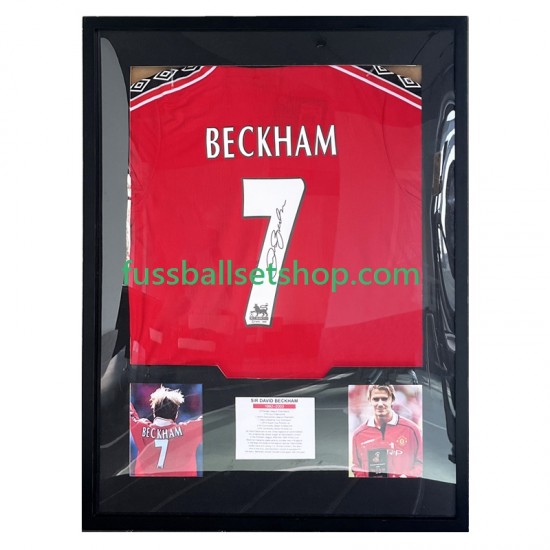 David Beckham Nr. 7 Manchester United Retro Heimtrikot 1998 Gerahmtes Fußballtrikot
