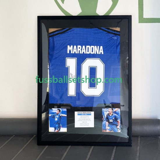 Diego Maradona Nr. 10 Argentinien Retro Auswärtstrikot 1994 Gerahmtes Fußballtrikot