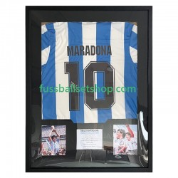 Diego Maradona Nr. 10 Argentinien Retro Heimtrikot 1986 Gerahmtes Fußballtrikot