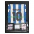 Diego Maradona Nr. 10 Argentinien Retro Heimtrikot 1986 Gerahmtes Fußballtrikot