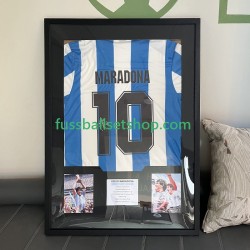 Diego Maradona Nr. 10 Argentinien Retro Heimtrikot 1986 Gerahmtes Fußballtrikot