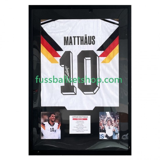 Matthäus Nr. 10 Deutschland Retro Heimtrikot 1990 Gerahmtes Fußballtrikot