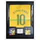 Ronaldinho Nr. 10 Brasilien Retro Heimtrikot 2006 Gerahmtes Fußballtrikot