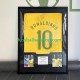 Ronaldinho Nr. 10 Brasilien Retro Heimtrikot 2006 Gerahmtes Fußballtrikot