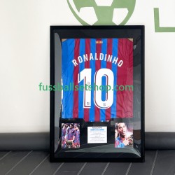 Ronaldinho Nr. 10 FC Barcelona Heimtrikot 2021 Gerahmtes Fußballtrikot