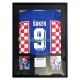 Davor Šuker Nr. 9 Kroatien Retro Auswärtstrikot 2006 Gerahmtes Fußballtrikot