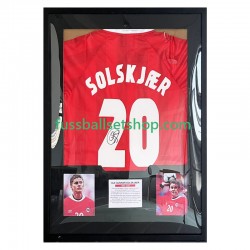 Solskjær Nr. 20 Norwegen Retro Heimtrikot 1998 Gerahmtes Fußballtrikot